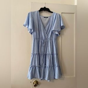 Large sized blue shein dress with floral print
